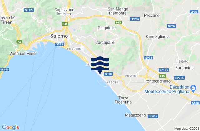 Karte der Gezeiten San Cipriano Picentino, Italy