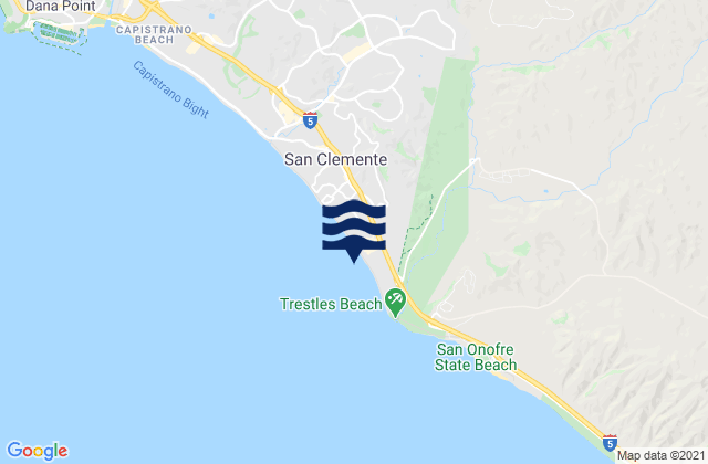 Karte der Gezeiten San Clemente State Beach, United States