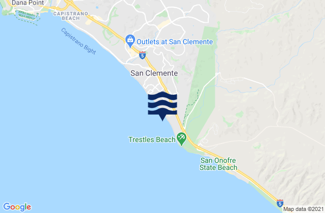 Karte der Gezeiten San Clemente State Park, United States