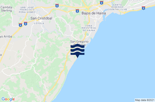 Karte der Gezeiten San Cristóbal, Dominican Republic