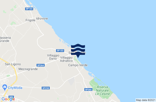 Karte der Gezeiten San Donato di Lecce, Italy