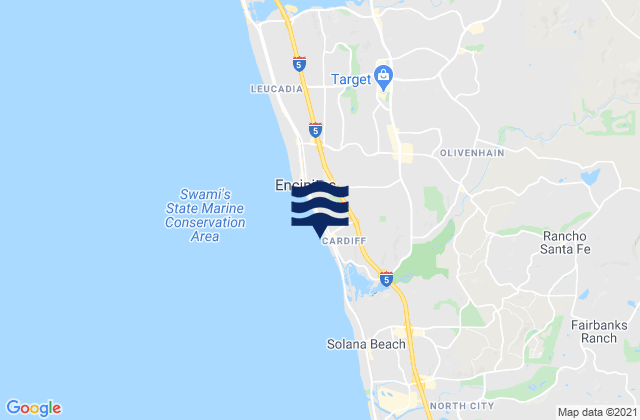 Karte der Gezeiten San Elijo State Beach, United States