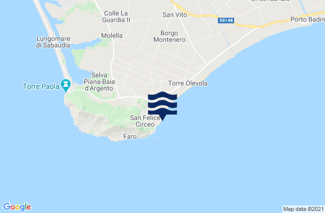 Karte der Gezeiten San Felice Circeo, Italy