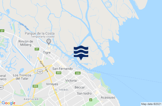 Karte der Gezeiten San Fernando, Argentina