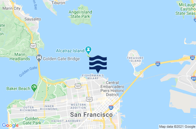 Karte der Gezeiten San Francisco (North Point Pier 41), United States