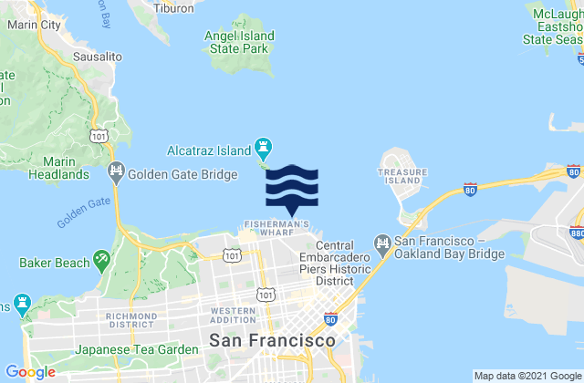 Karte der Gezeiten San Francisco North Point Pier 41, United States