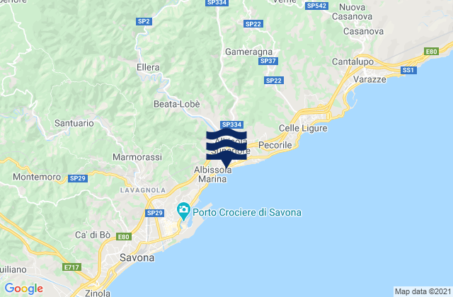Karte der Gezeiten San Giovanni, Italy