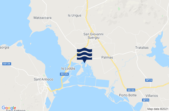 Karte der Gezeiten San Giovanni Suergiu, Italy