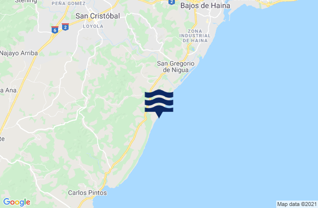 Karte der Gezeiten San Gregorio De Nigua, Dominican Republic