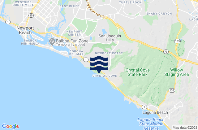 Karte der Gezeiten San Joaquin Hills, United States