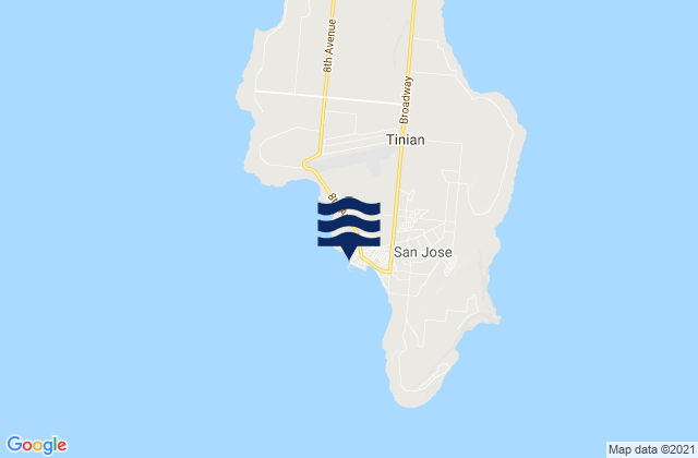 Karte der Gezeiten San Jose Village, Northern Mariana Islands