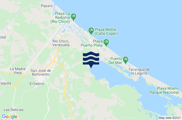 Karte der Gezeiten San José de Barlovento, Venezuela