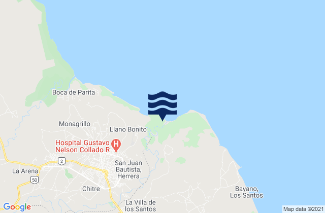 Karte der Gezeiten San Juan Bautista, Panama