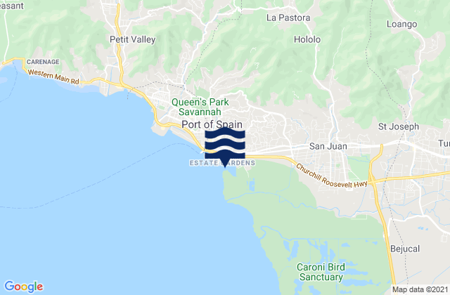 Karte der Gezeiten San Juan/Laventille, Trinidad and Tobago