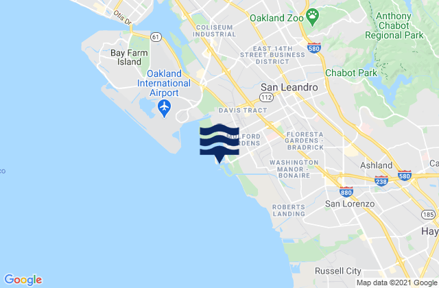 Karte der Gezeiten San Leandro Marina, United States
