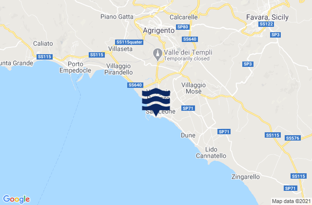 Karte der Gezeiten San Leone Mosè, Italy