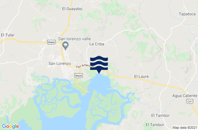 Karte der Gezeiten San Lorenzo, Honduras