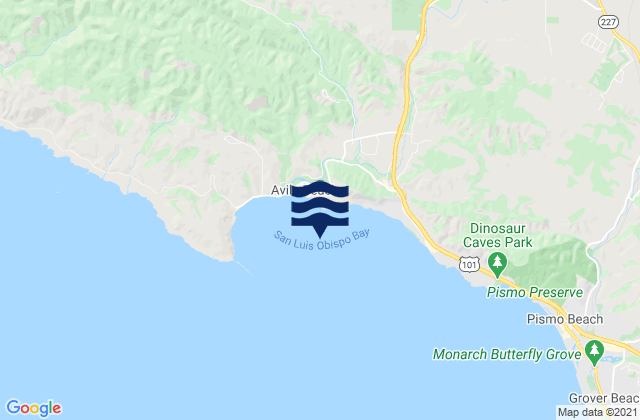 Karte der Gezeiten San Luis Obispo Bay, United States