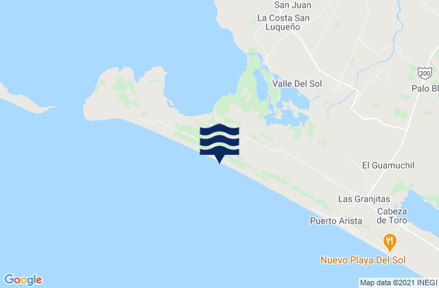 Karte der Gezeiten San Luqueño, Mexico