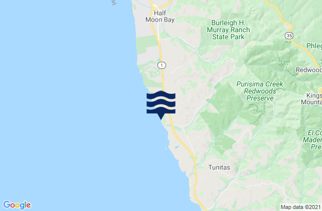 Karte der Gezeiten San Mateo County, United States