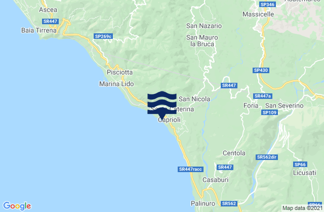 Karte der Gezeiten San Mauro la Bruca, Italy