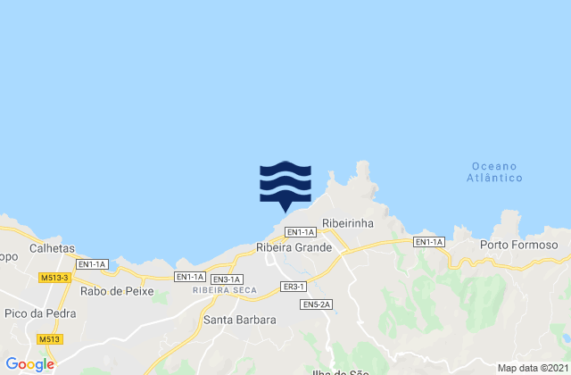 Karte der Gezeiten San Miguel - Ribeira Grande, Portugal