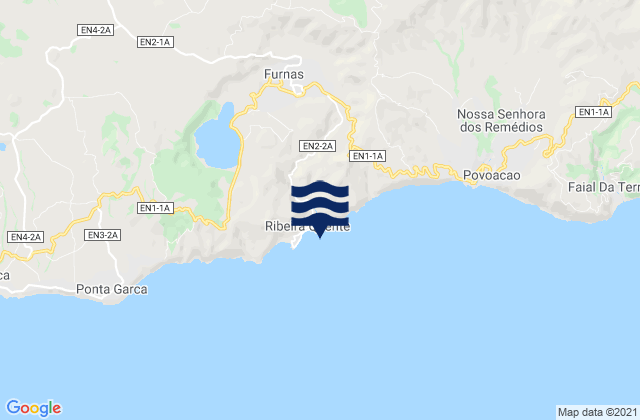 Karte der Gezeiten San Miguel - Ribeira Quente, Portugal