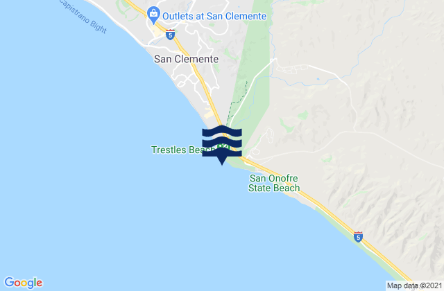 Karte der Gezeiten San Onofre State Beach, United States