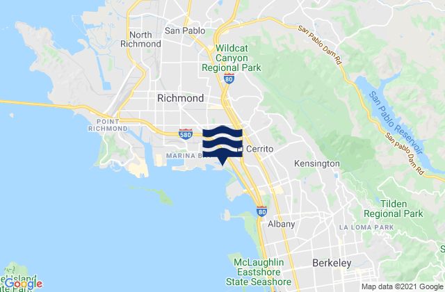 Karte der Gezeiten San Pablo, United States