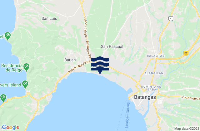 Karte der Gezeiten San Pascual, Philippines