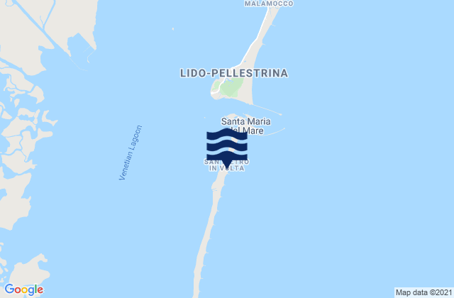Karte der Gezeiten San Pietro in Volta, Italy