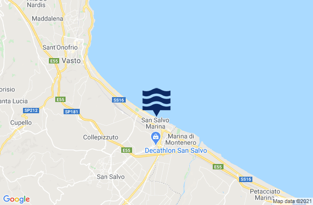 Karte der Gezeiten San Salvo Marina, Italy