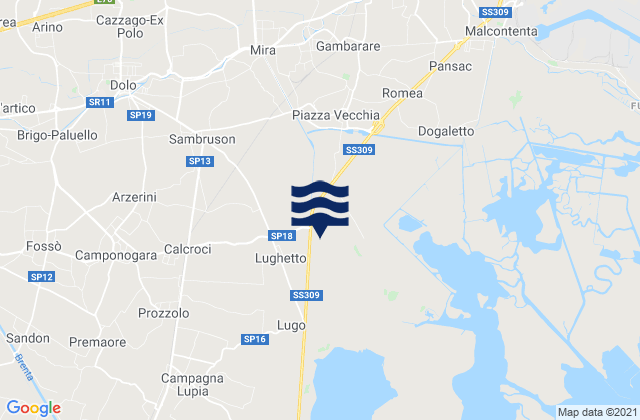 Karte der Gezeiten San Vito, Italy