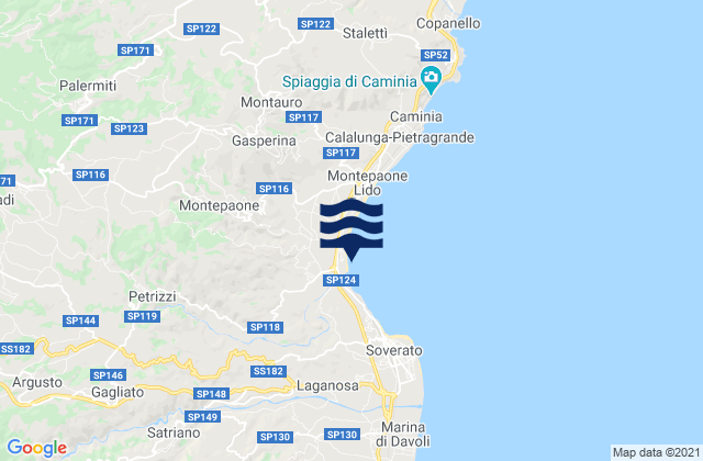 Karte der Gezeiten San Vito Sullo Ionio, Italy