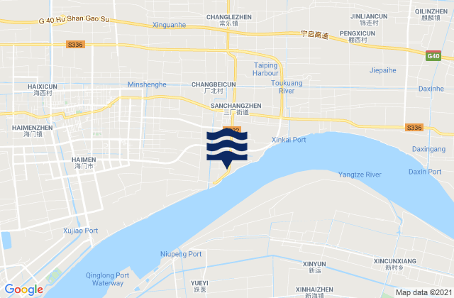 Karte der Gezeiten Sanchang, China