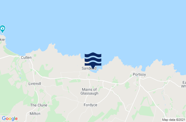 Karte der Gezeiten Sandend (Moray Firth), United Kingdom