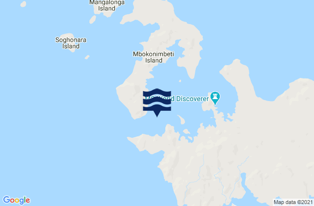 Karte der Gezeiten Sandfly Passage, Solomon Islands