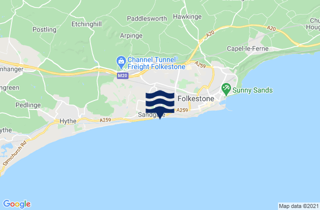 Karte der Gezeiten Sandgate Beach, United Kingdom