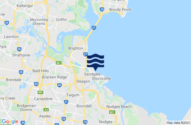 Karte der Gezeiten Sandgate, Australia