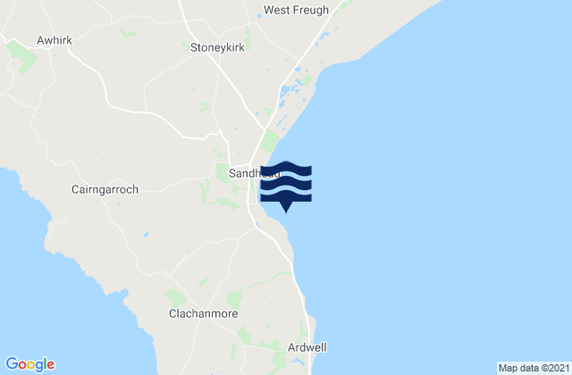Karte der Gezeiten Sandhead Bay, United Kingdom