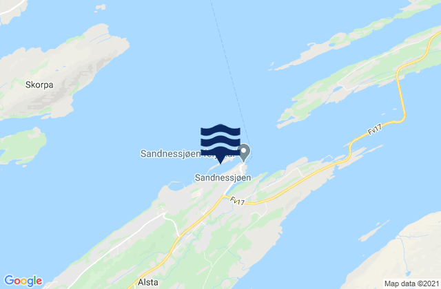 Karte der Gezeiten Sandnessjøen, Norway