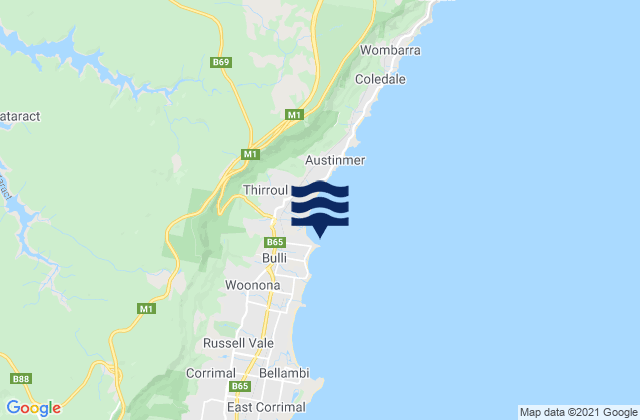 Karte der Gezeiten Sandon Point, Australia