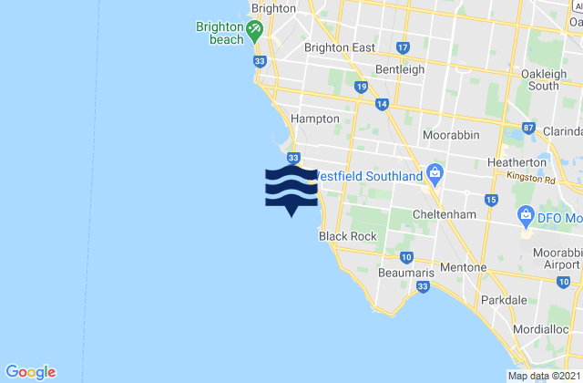 Karte der Gezeiten Sandringham, Australia