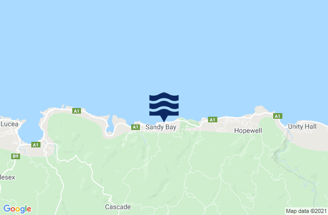 Karte der Gezeiten Sandy Bay, Jamaica