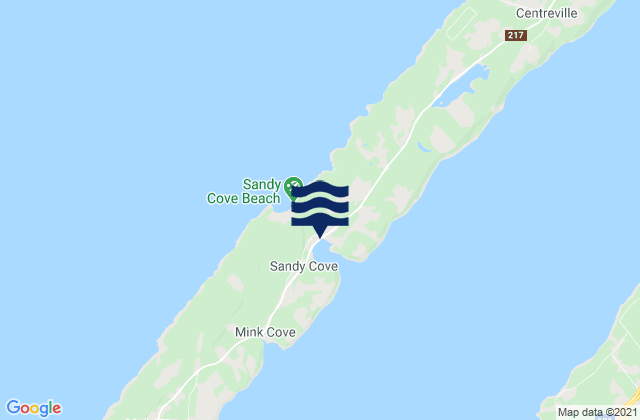 Karte der Gezeiten Sandy Cove, Canada