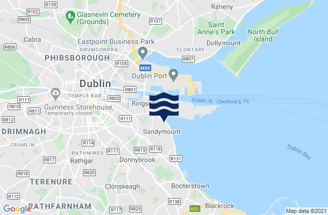 Karte der Gezeiten Sandy Mouth, Ireland