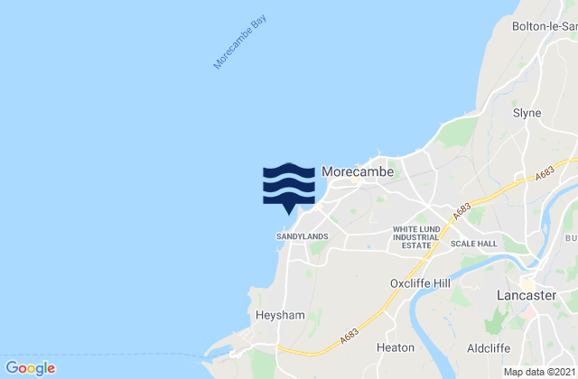 Karte der Gezeiten Sandylands Beach, United Kingdom