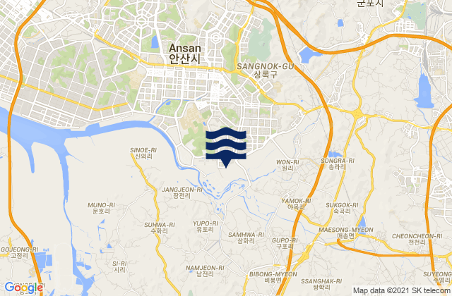 Karte der Gezeiten Sangnok-gu, South Korea