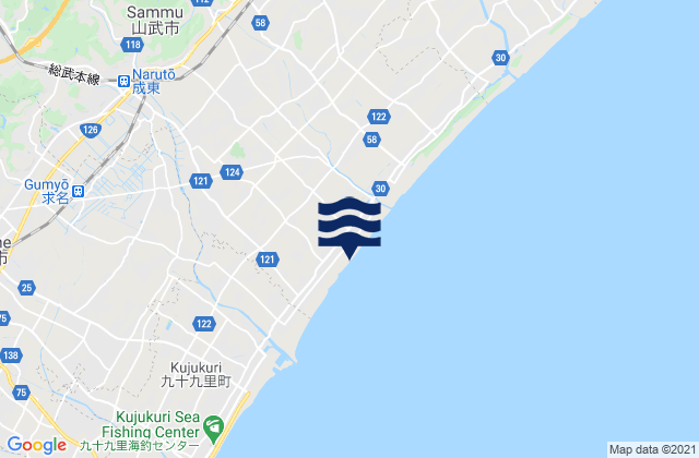 Karte der Gezeiten Sanmu-shi, Japan