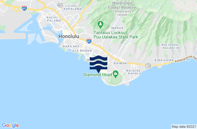 Karte der Gezeiten Sans Souci Beach, United States